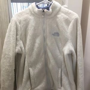 The North Face white Sherpa zip up